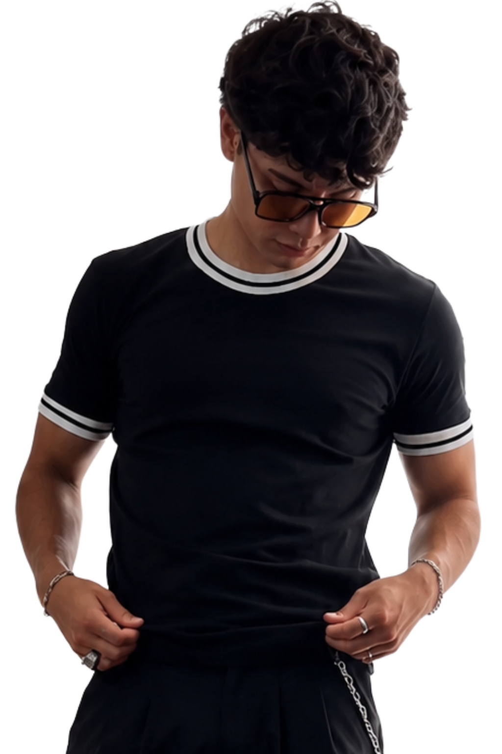 POLO DUAL STRIPE BLACK